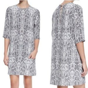 Equipment Aubrey Silk Snake Print Shift Dress